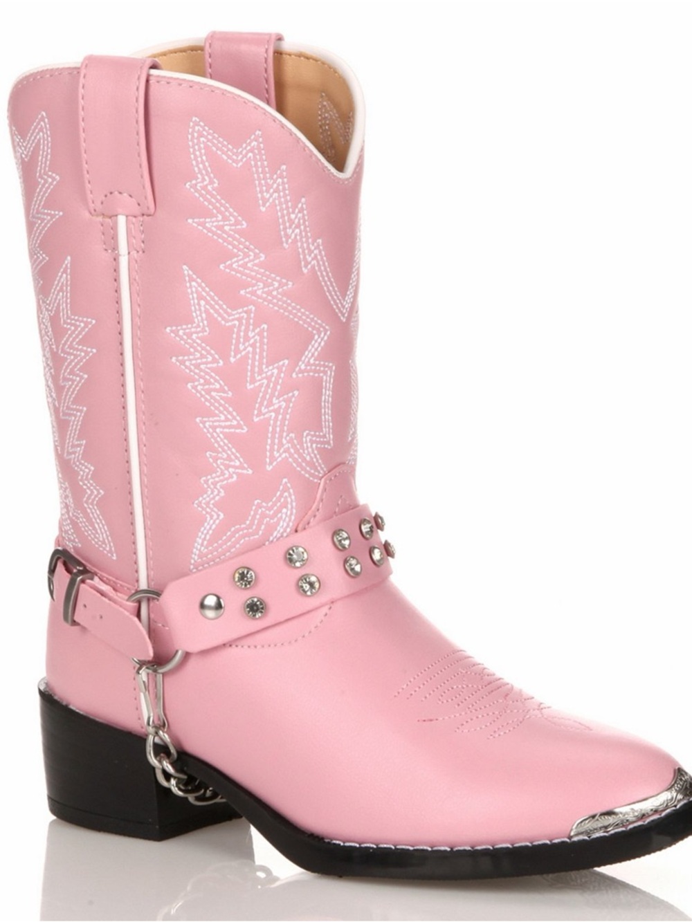 Lil Durango Girls' 10-in. Rhinestone Cowboy Boots Pink Size 4